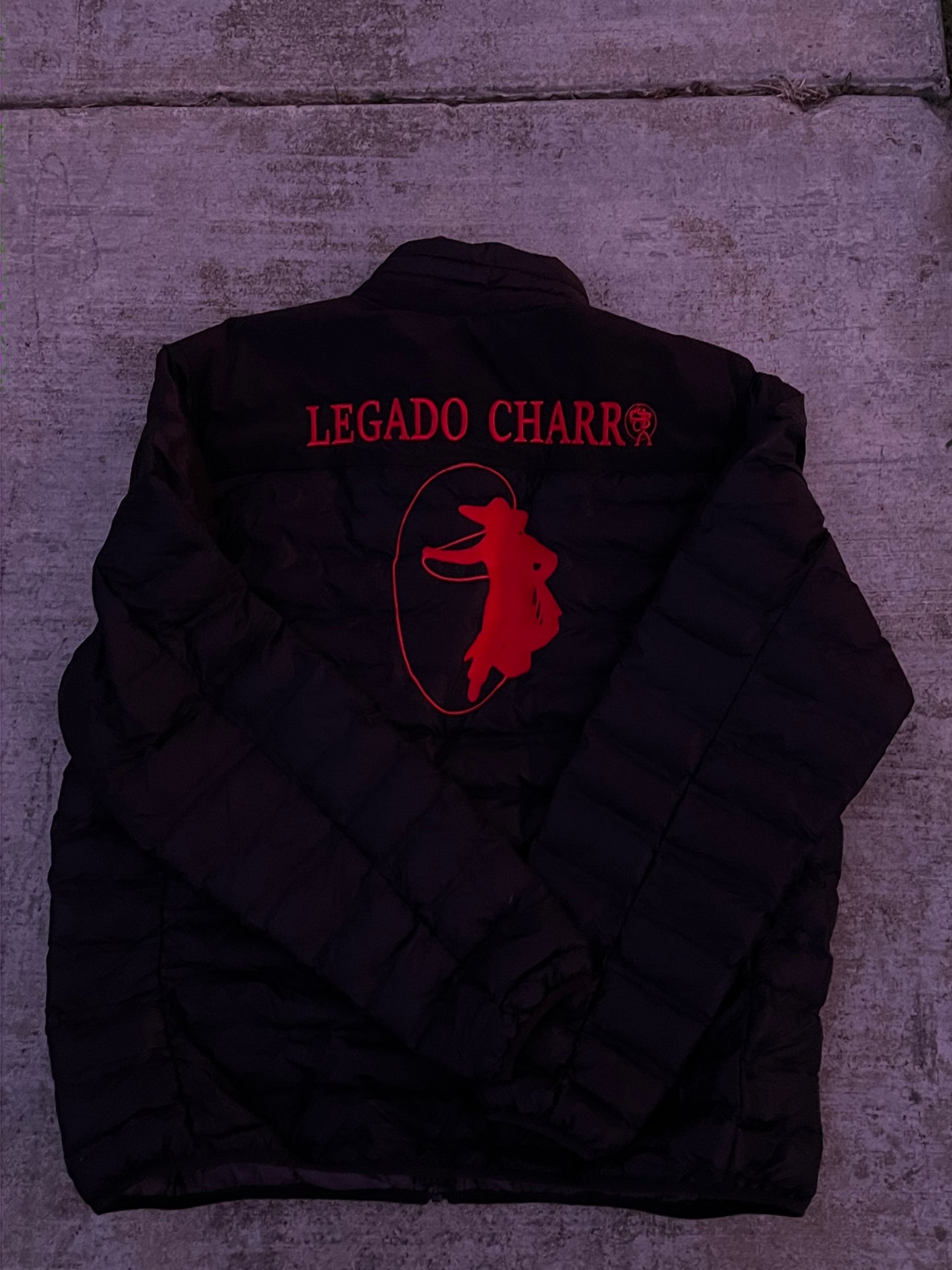 Red Legado Charro Puffer Jacket “Manganas”