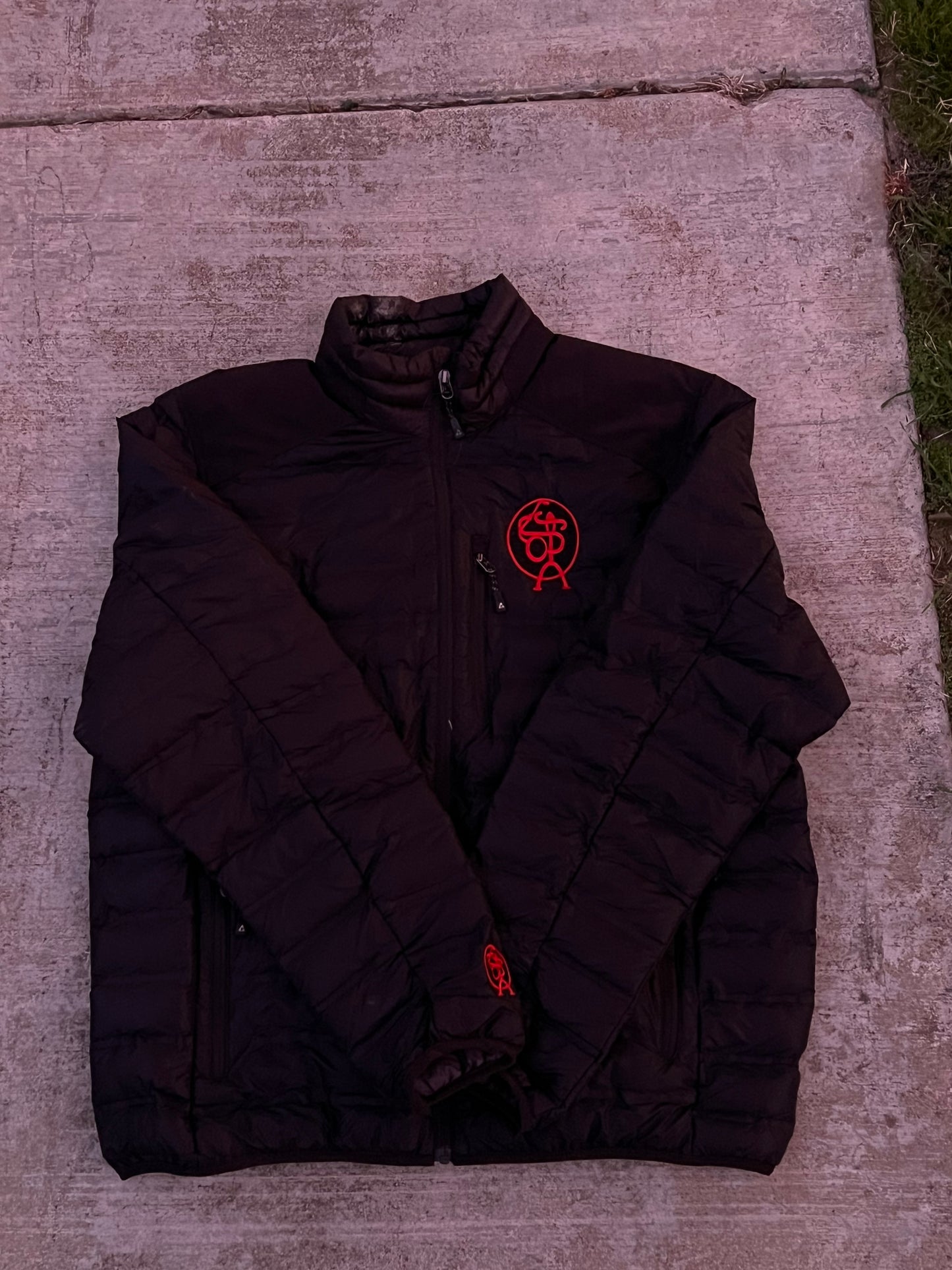 Red Legado Charro Puffer Jacket “Manganas”