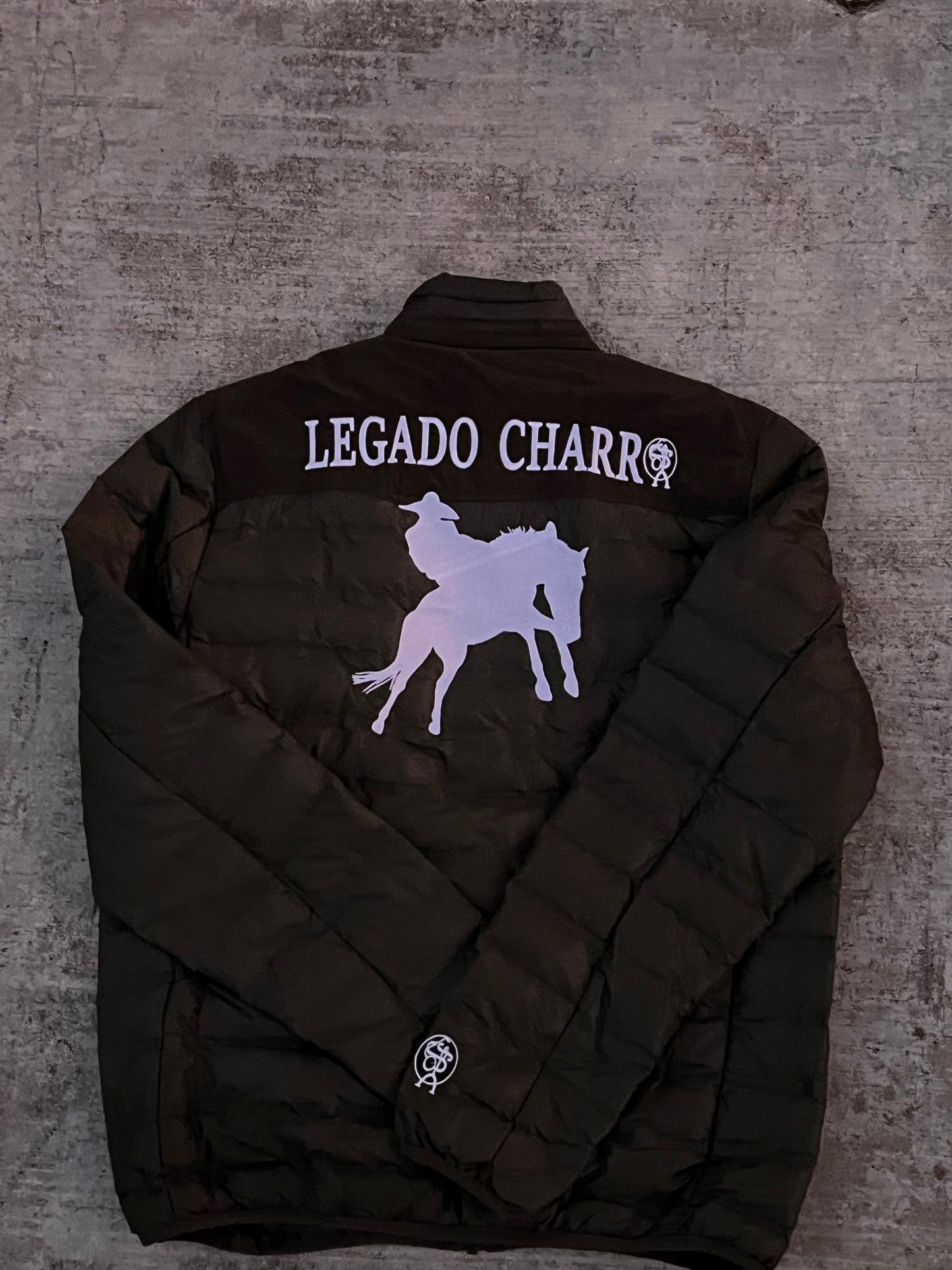 Olive Green Legado Charro Puffer Jacket “Jinete”