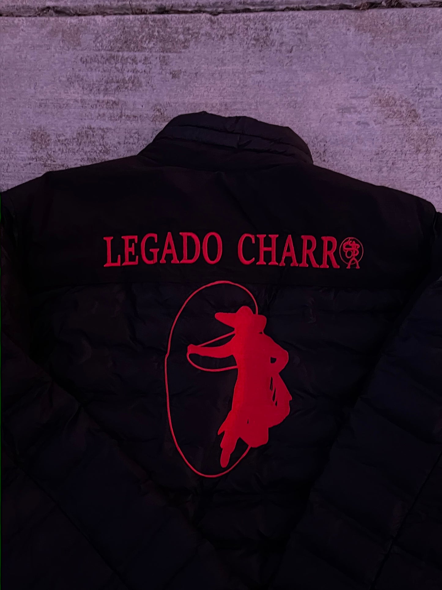 Red Legado Charro Puffer Jacket “Manganas”